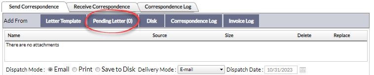 Add From Pending Letter